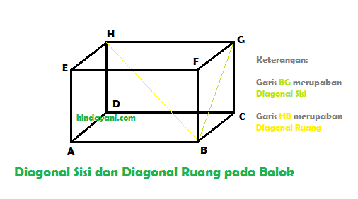 Rumus Volume dan Luas Permukaan Balok 2 - Diagonal Sisi dan Diagonal Ruang