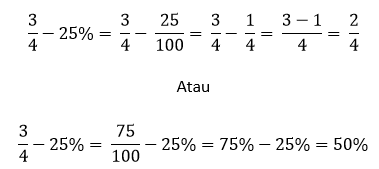 4 b 2 1 contoh soal operasi hitung pecahan pengurangan pecahan biasa dengan persentase