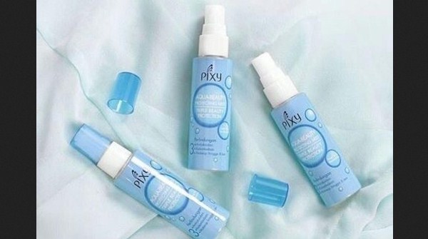 review setting spray Indonesia Pixy Aqua beauty protecting mist